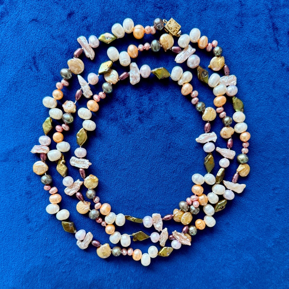 Elegant Multi-Color Freshwater Pearl Necklace